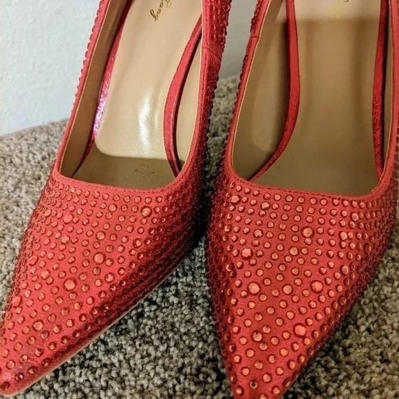 Elizabeth Tang Pumps Pointed Toe High Heel Glitter Rhinestone‎ Pink Sz. 10 NEW - Picture 6 of 10